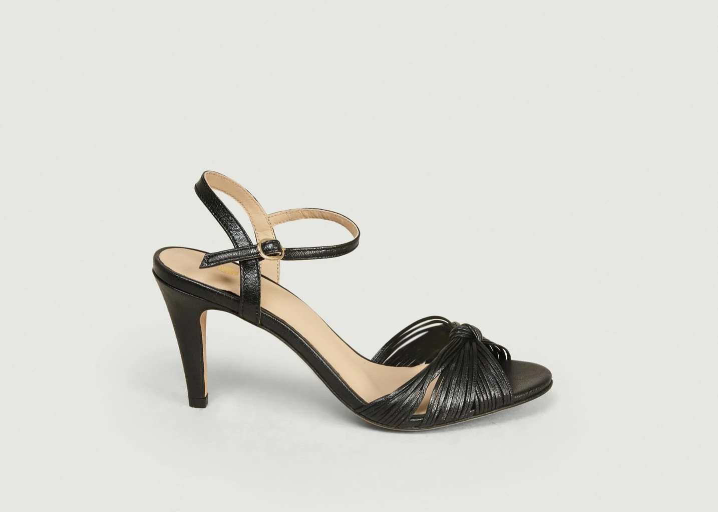 Bobbies Paris Black La Cosmique Laminated Leather Sandals 2 Bobbies Paris Black La Cosmique Laminated Leather Sandals