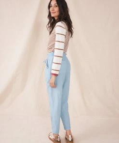 White Stuff Effie Linen Trouser - Light Blue
