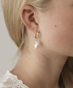 Anni Lu Gertrude Pearl Hoop Earrings