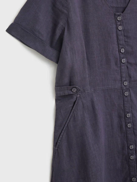 White Stuff Ivy Linen Midi Dress - Dusty Purple 3 White Stuff Ivy Linen Midi Dress - Dusty Purple