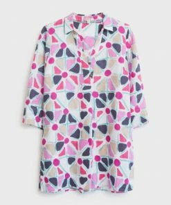 White Stuff Anu Linen Tunic - White Multi