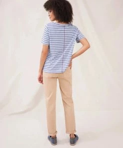 White Stuff Ezra Scoop Stripe T shirt - Blue Multi