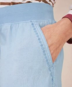 White Stuff Effie Linen Trouser - Light Blue