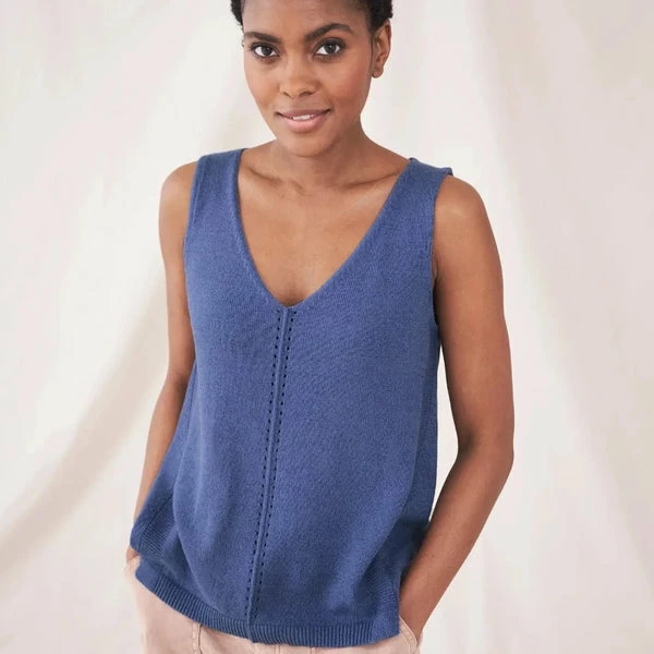 White Stuff Tallulah Knit Vest - Mid Blue 4 White Stuff Tallulah Knit Vest - Mid Blue