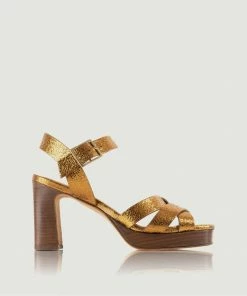 Bobbies Paris Lamé Leather Sandals Donna