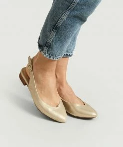 Bobbies Paris Golden La Coquette Leather Sandals