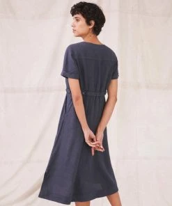 White Stuff Ivy Linen Midi Dress - Dusty Purple