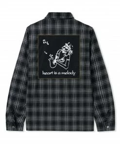 Butter Goods Sobrecamisa Melody Plaid Zip Overshirt Black L-en