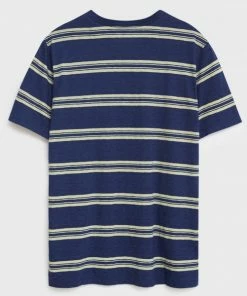 White Stuff Block Stripe T-Shirt - Indigo Blue