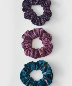White Stuff 3 Pack Jersey Offcut Scrunchies - Dark Navy