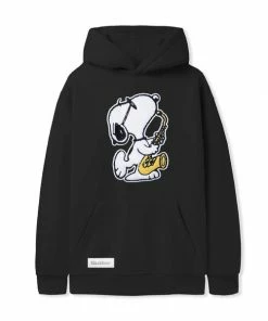 Butter Goods X Peanuts Jazz Chenille Applique Pullover Hoodie - Black