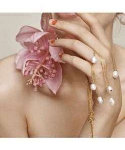 Anni Lu Ruby Gold Baroque Pearl Necklace