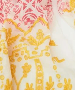 White Stuff Tangier Embroidered Print Scarf