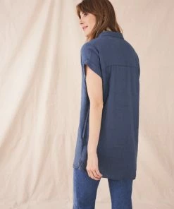 White Stuff Bantu Linen Tunic - Dusty Blue 5 White Stuff Bantu Linen Tunic - Dusty Blue