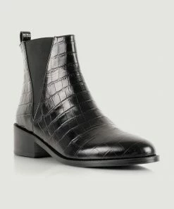 Bobbies Paris Camden Croco Effect Leather Boots