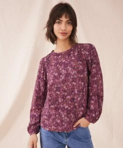 White Stuff Aubree Top - Plum Multi