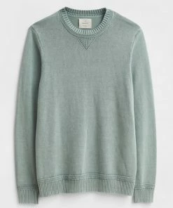 White Stuff Clifton Cotton Crew - Duck Egg Blue