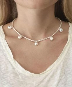 Anni Lu Marianne Pearl Necklace Gold