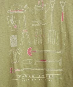 White Stuff Tools Grow Graphic T-Shirt - Light Green