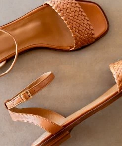 Bobbies Paris Suzanne Summer Camel Flache Ledersandalen