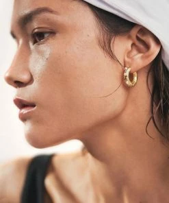 Anni Lu Gold Gem In A Hoop Earrings