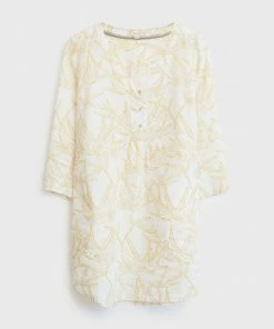 White Stuff Anais Linen Tunic - Ivory Multi