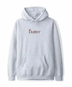 Butter Goods Classic Logo Pullover Hood Heather Grey