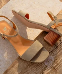 Bobbies Paris Rita Eucalyptus Ledersandalen