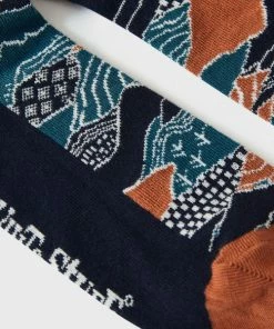 White Stuff Abstract Mountain Sock - Navy Multi