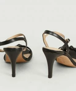 Bobbies Paris Black La Cosmique Laminated Leather Sandals 5 Bobbies Paris Black La Cosmique Laminated Leather Sandals