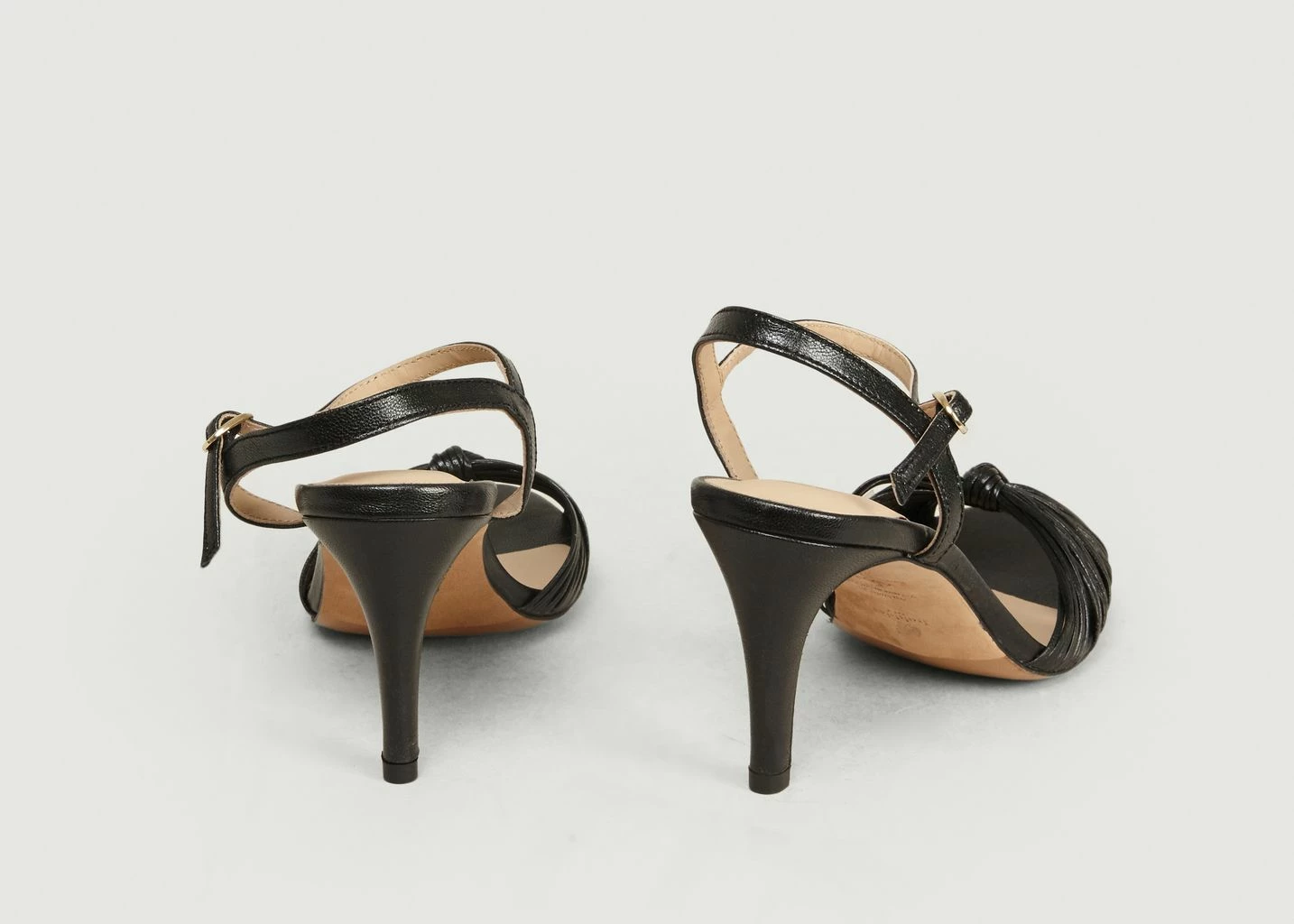 Bobbies Paris Black La Cosmique Laminated Leather Sandals 3 Bobbies Paris Black La Cosmique Laminated Leather Sandals