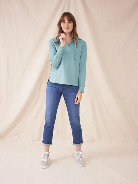 White Stuff Milo Hooded Sweat - Mid Blue 2 White Stuff Milo Hooded Sweat - Mid Blue