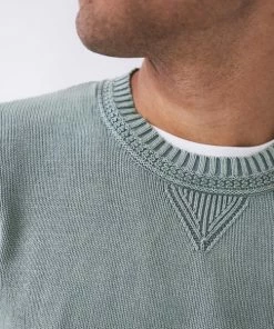 White Stuff Clifton Cotton Crew - Duck Egg Blue