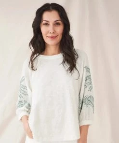 White Stuff Monica Jersey Top - White Multi