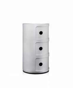 Kartell Componibili 3 Door Container - Silver