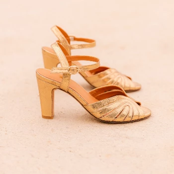 Bobbies Paris Ella Goldene Ledersandaletten 2 Bobbies Paris Ella Goldene Ledersandaletten