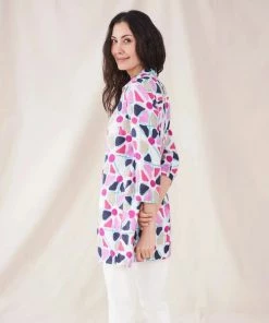 White Stuff Anu Linen Tunic - White Multi