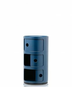 Kartell Blue Three Door Componibili Cabinet 6 Kartell Blue Three Door Componibili Cabinet