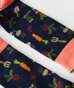 White Stuff Allotment Sock - Navy Multi