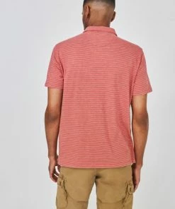White Stuff Logan Organic Stripe Polo Coral