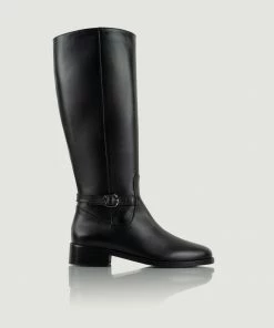 Bobbies Paris Black Conquerante Leather High Boots