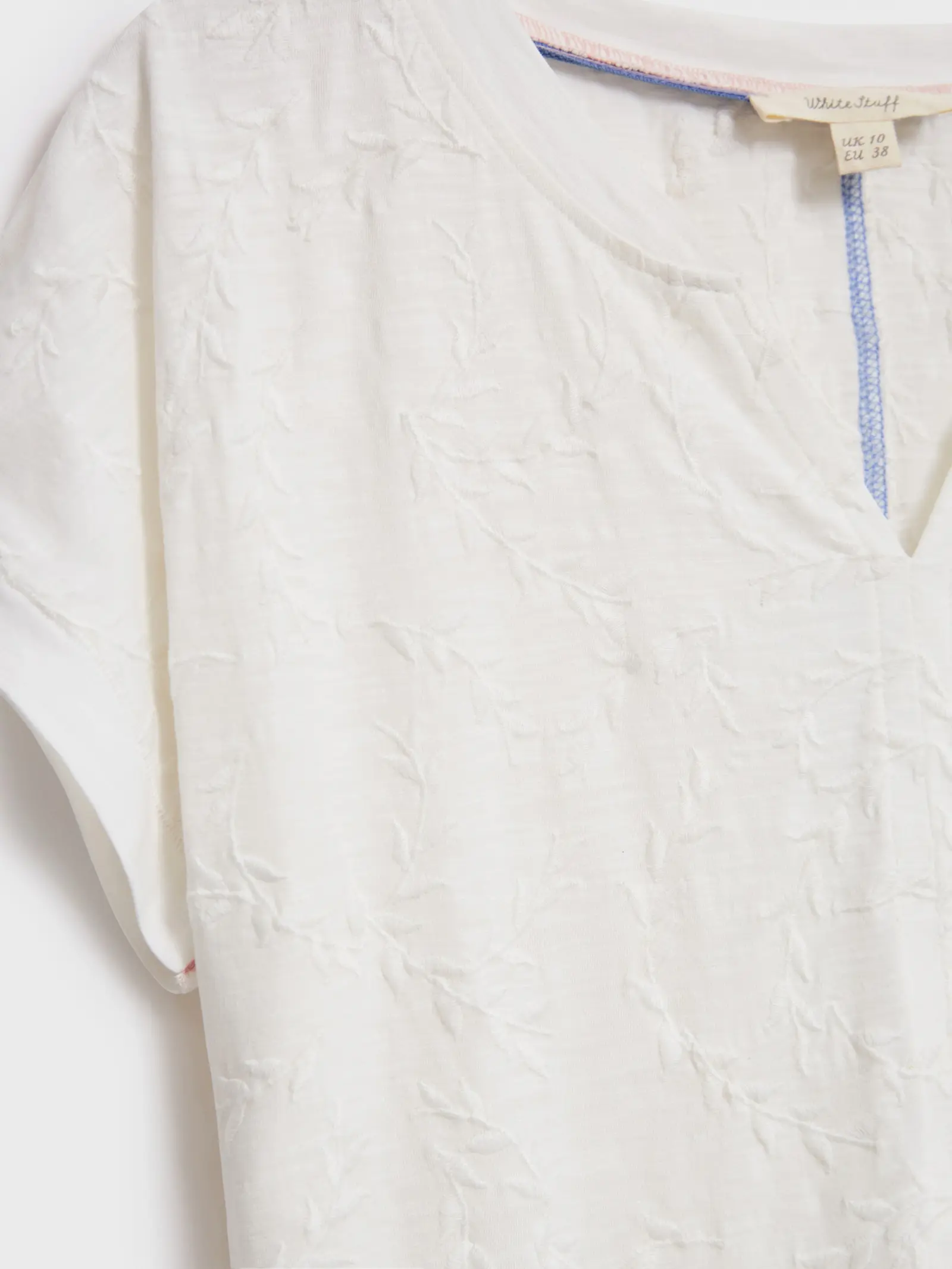White Stuff Nelly Notch Embroidered Tee - Brilliant White 5 White Stuff Nelly Notch Embroidered Tee - Brilliant White