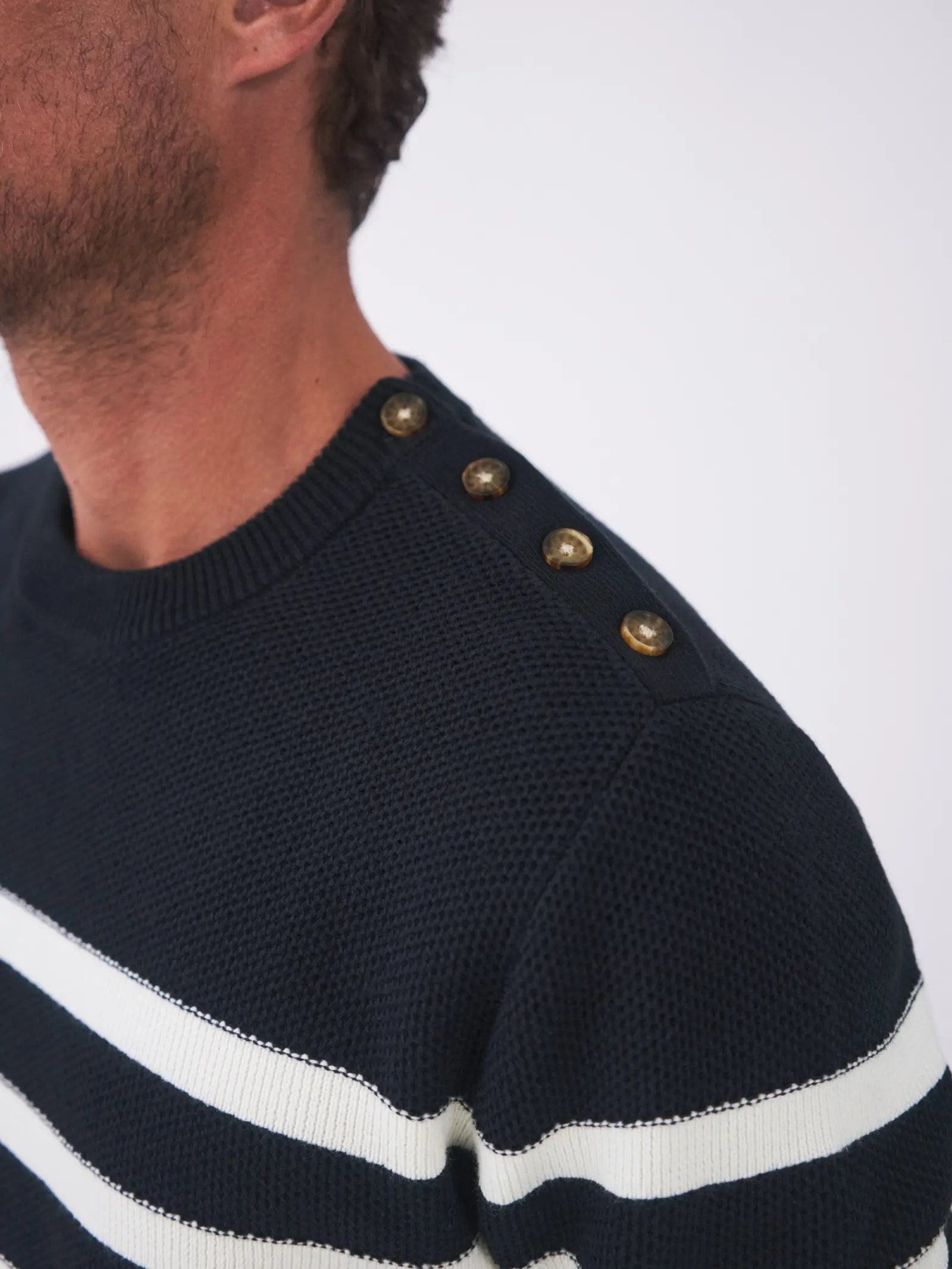 White Stuff Bretton Button Shoulder Crew Jumper - Dark Navy 6 White Stuff Bretton Button Shoulder Crew Jumper - Dark Navy