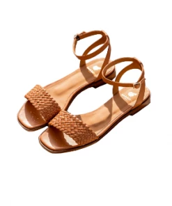 Bobbies Paris Suzanne Summer Camel Flache Ledersandalen