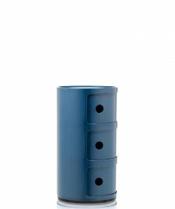 Kartell Blue Three Door Componibili Cabinet 7 Kartell Blue Three Door Componibili Cabinet