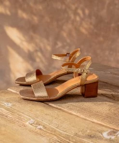 Bobbies Paris Rita Gold Ledersandalen
