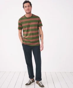 White Stuff Block Stripe T-Shirt - Khaki Green