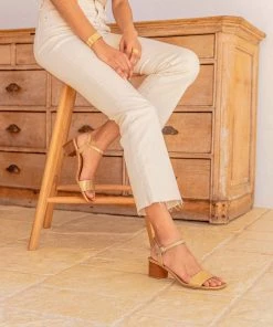 Bobbies Paris Rita Gold Ledersandalen