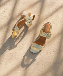 Bobbies Paris Lola Gold Platinum Ledersandalen