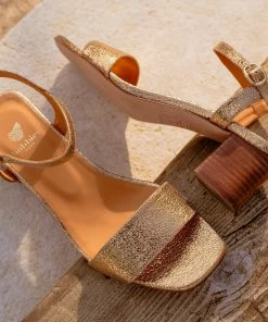 Bobbies Paris Rita Gold Ledersandalen